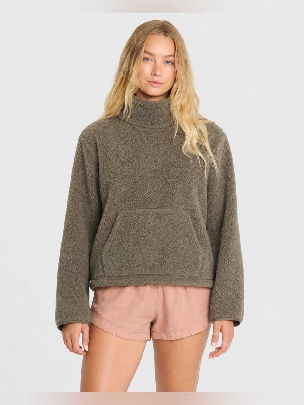 Vintage GAP Granola Girl Sherpa Mountain Fleece Pullover Funnel Turtleneck *T
